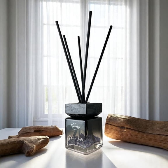 Innergy Amber Tides Crystal-Infused Reed Diffuser – 100ml Aromatherapy Essential Oil Diffuser for Home – Long-Lasting Scent, Natural Crystal Energy for Relaxation & Balance
