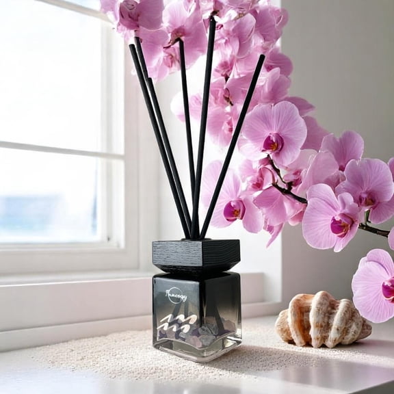 Innergy Aquarius Zodiac Crystal-Infused Reed Diffuser – 100ml Aromatherapy Essential Oil Diffuser for Home – Long-Lasting Scent, Natural Crystal Energy for Relaxation & Balance