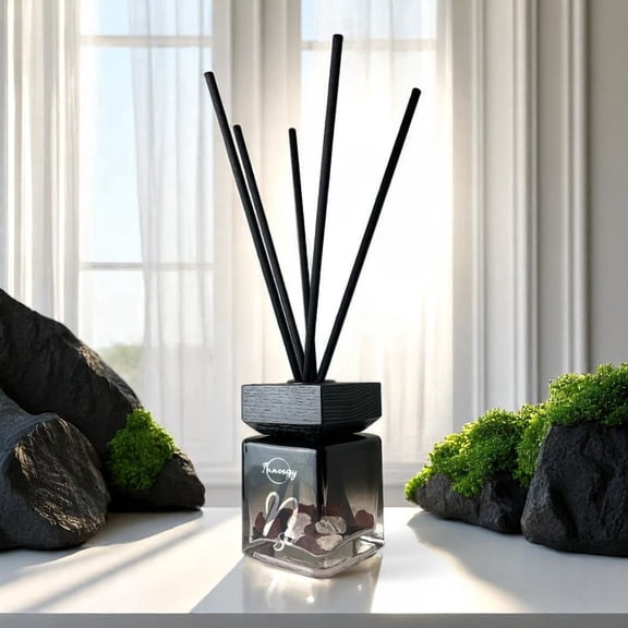 Innergy Capricorn Zodiac Crystal-Infused Reed Diffuser – 100ml Aromatherapy Essential Oil Diffuser for Home – Long-Lasting Scent, Natural Crystal Energy for Relaxation & Balance