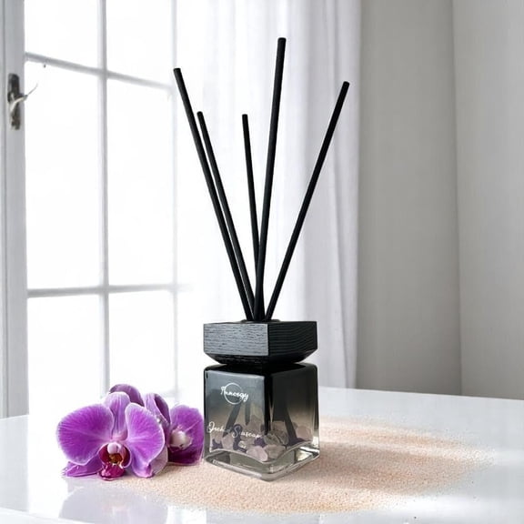Innergy Orchid Seascape Crystal-Infused Reed Diffuser – 100ml Aromatherapy Essential Oil Diffuser for Home – Long-Lasting Scent, Natural Crystal Energy for Relaxation & Balance