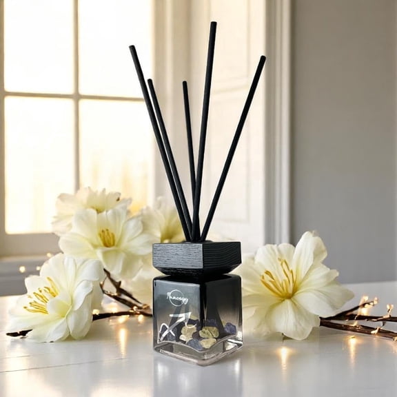 Innergy Sagittarius Zodiac Crystal-Infused Reed Diffuser – 100ml Aromatherapy Essential Oil Diffuser for Home – Long-Lasting Scent, Natural Crystal Energy for Relaxation & Balance