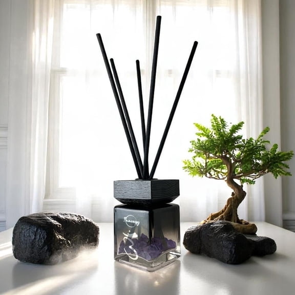 Innergy Third Eye Chakra Crystal-Infused Reed Diffuser – 100ml Aromatherapy Essential Oil Diffuser for Home – Long-Lasting Scent, Natural Crystal Energy for Relaxation & Balance