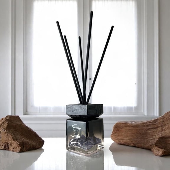 Innergy Throat Chakra Crystal-Infused Reed Diffuser – 100ml Aromatherapy Essential Oil Diffuser for Home – Long-Lasting Scent, Natural Crystal Energy for Relaxation & Balance