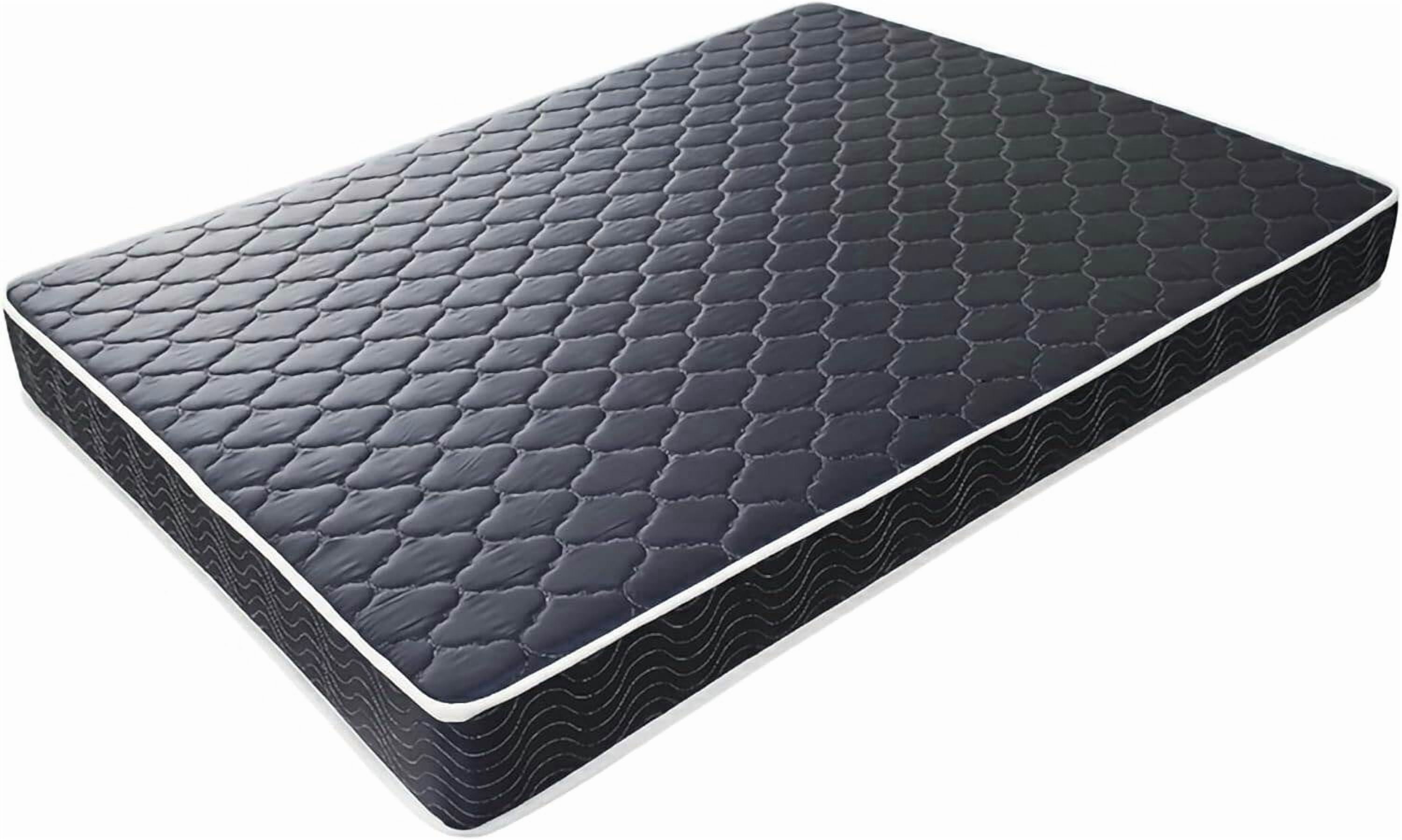 Innerspring Mattresses, 6-inch waterproof high-density foam mattress with navy blue diamond-quilted breathable fabric. Quilting ensures both style and airflow for cool sleep.Full size