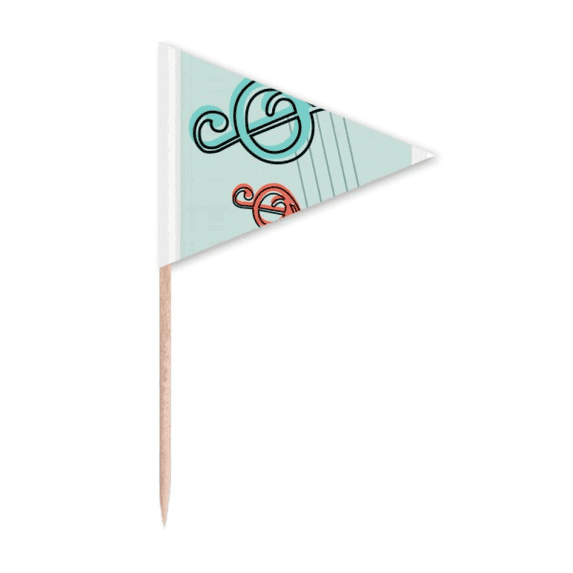 Innervation Musical Mark Toothpick Triangle Cupcake Toppers Flag