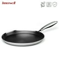 thumbnail image 1 of Innerwell 10-Inch Nonstick Stainless Steel Crepe Pan with Honeycomb Coating, Induction Compatible, 1 of 7