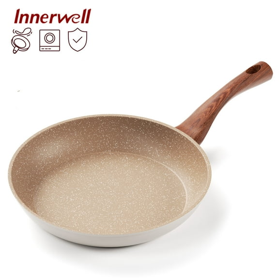 Innerwell 11-Inch Nonstick Aluminum Frying Pan with Bakelite Handle, Coffee