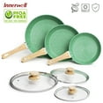 Innerwell 6pcs Frying Pan Set With Lids 8"+9.5"+11" Nonstick Skillet