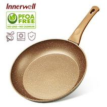 Innerwell 9.5 Inch Gold Nonstick Frying Pan Toxin-Free Skillet Bakelite Handle Granite Cookware