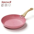thumbnail image 1 of Innerwell 9.5 Inch Nonstick Granite Frying Pan with Bakelite Handle, Aluminum Base, Pink, 1 of 7