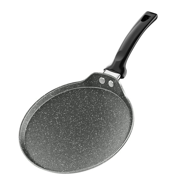 Innerwell Gray 10Inch Nonstick Crepe Pan Comal Dosa Pan Tawa Griddle Pancake Pan Tortilla Pan with Stay-Cool Handle