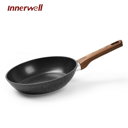 Innerwell 8 inch Black Frying Pan Nonstick Egg Pan Non Toxic Small Skillet Pans Omelette Pan