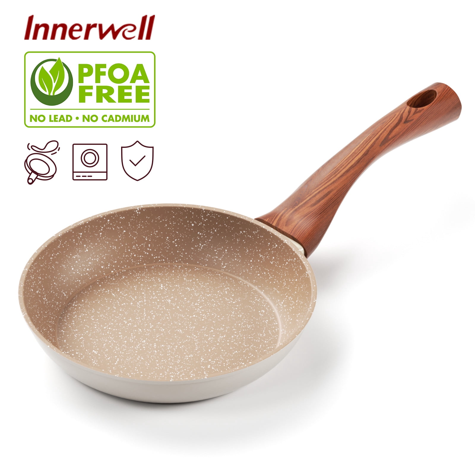 Innerwell 8 Inch Coffee Nonstick Frying Pan Toxin-Free Skillet Handle Saute Egg PanGranite Cookware - Walmart.com