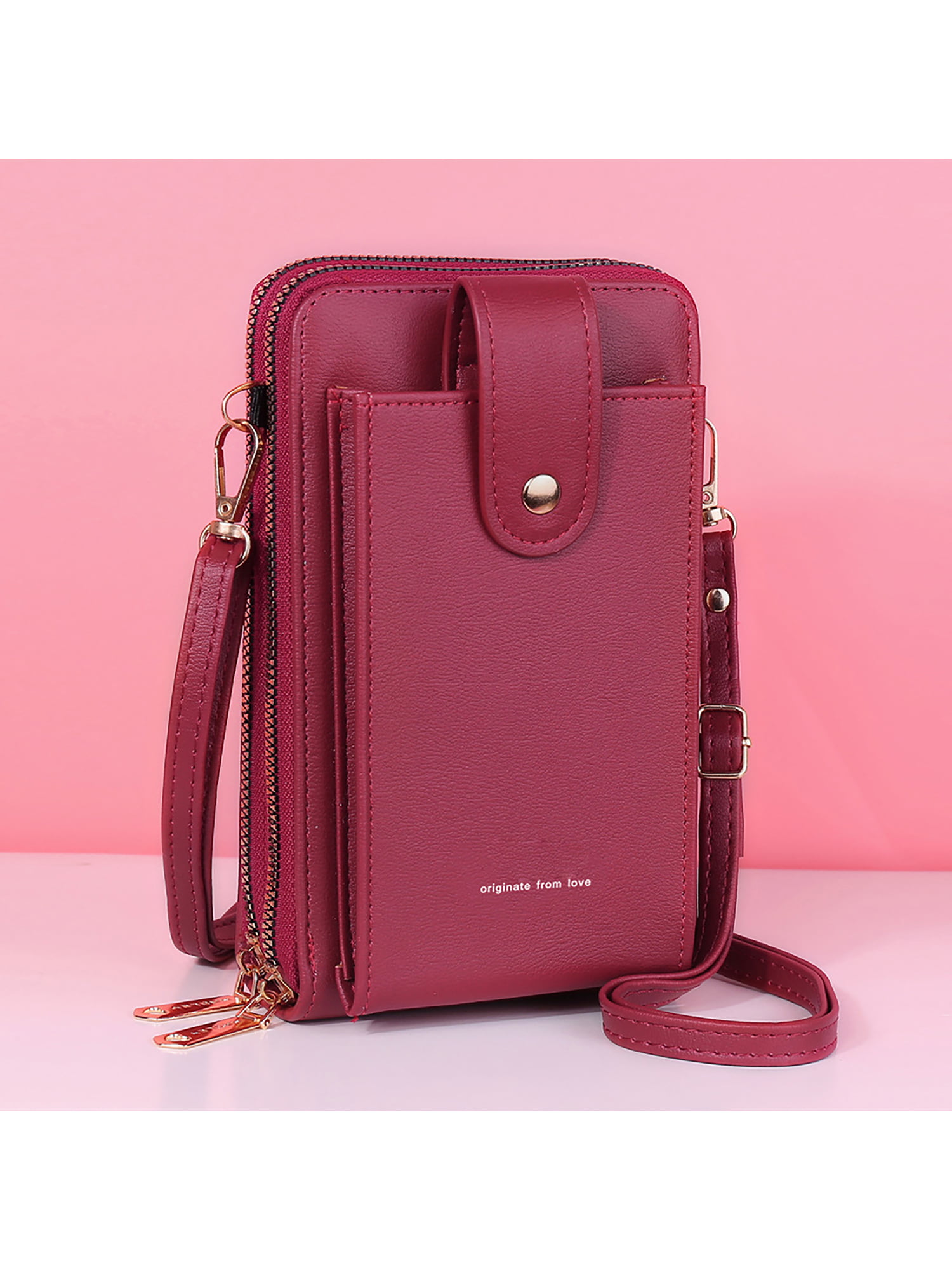 18cm Women Girls Touch Screen Crossbody Bag Pu Leather Phone Purse Card  Slots Multi Pocket Shoulder Bags Solid Handbag Gifts | Fruugo KR