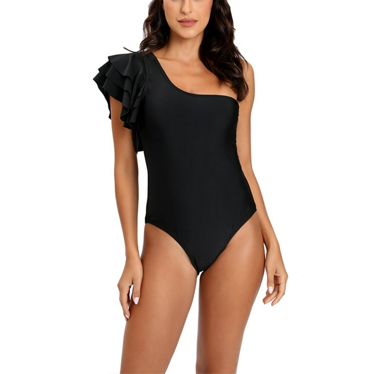 Women's One Piece Swimsuit With Push-Up And Ruffle  Backless monokini,  Monokini swimsuits, Bathing suits