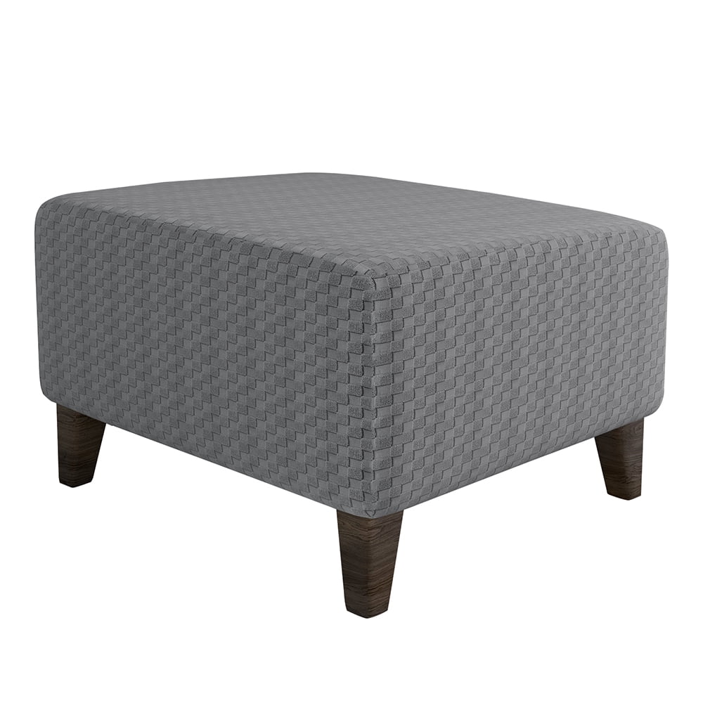 Innerwin Square Stretch Ottoman Slipcover Jacquard Ottoman Covers