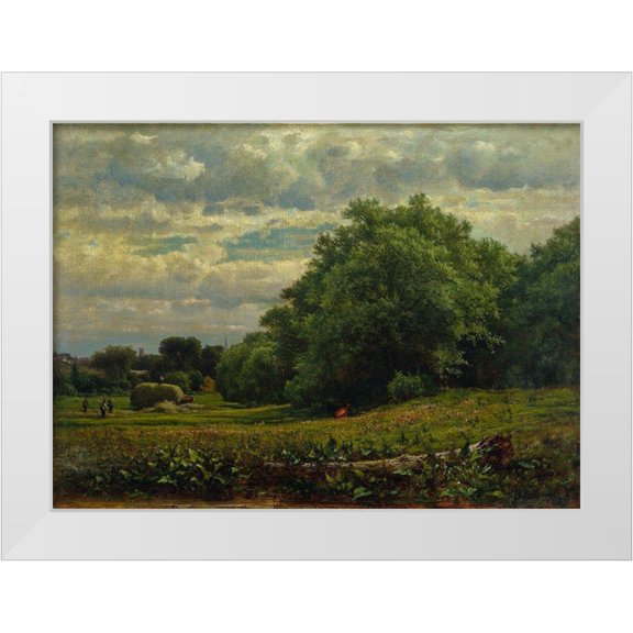 Inness, George 14x11 White Modern Wood Framed Museum Art Print Titled - Harvest Time