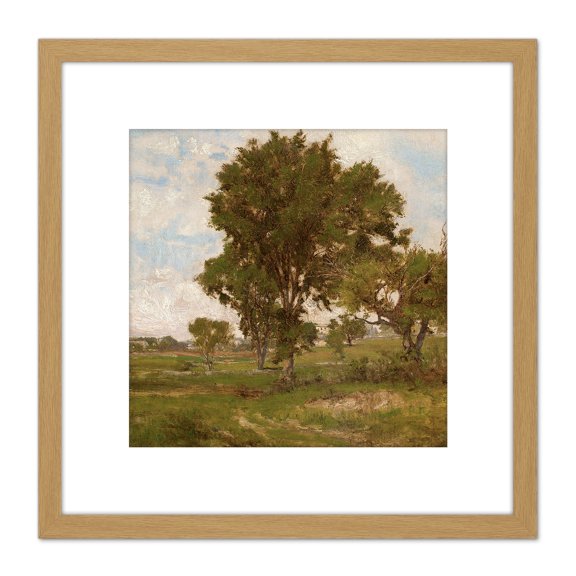 Inness The Elm Tree C1880 Painting 8X8 Inch Square Wooden Framed Wall Art Print Picture with Mount