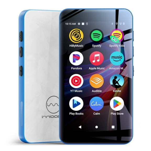 Innioasis 160GB MP3 Player with Bluetooth and WiFi, MP3 Player with Spotify, Spotify Kids, Pandora, Play Store, Parental Manager App, Calm, 4" MP4 Music Player for Kids (Blue White)
