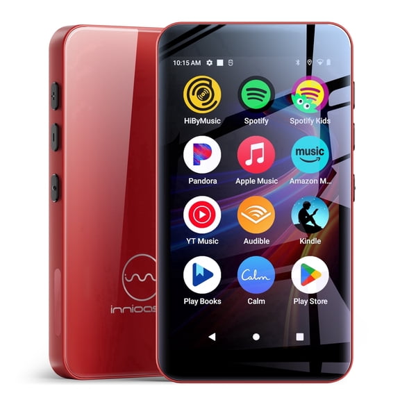 Innioasis 160GB MP3 Player with Bluetooth and WiFi, MP3 Player with Spotify, Spotify Kids, Pandora, Play Store, Parental Manager App, Calm, 4" MP4 Music Player for Kids (Red)