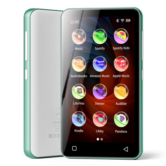 Innioasis 160GB MP3 Player with Bluetooth and WiFi, Music Player with Spotify, Pandora, Amazon Music, 4" MP4 MP3 Player for Kids with Parental Controls (Green White)