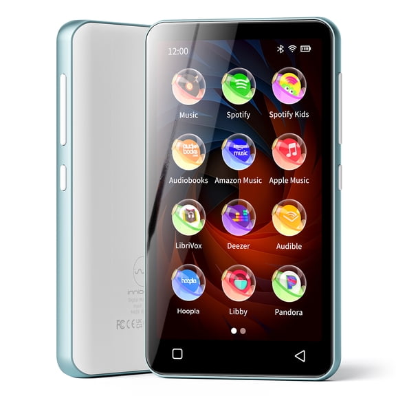 Innioasis 160GB MP3 Player with Bluetooth and WiFi, Music Player with Spotify, Pandora, Amazon Music, 4" MP4 MP3 Player for Kids with Parental Controls (White+ Sky-Blue)