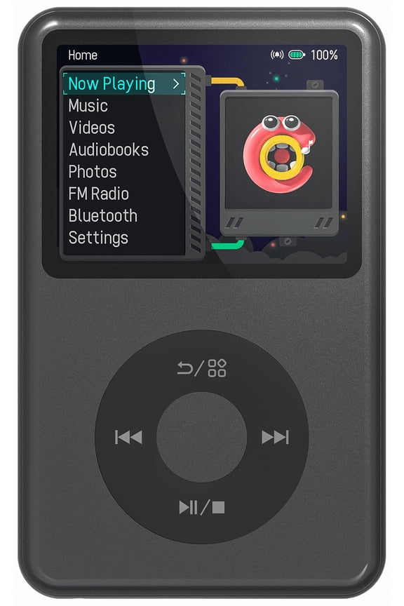 64GB Mp3 Player with Bluetooth, 2.4" Portable Mini HiFi Sound Bluetooth Digital Music Player with FM Radio Audiobook and Speaker Built in for Kids (Black)