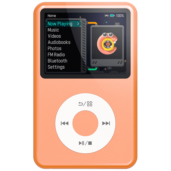 Innioasis 64GB Mp3 Player with Bluetooth, 2.4" Portable Mini HiFi Walkman Digital Music Player with FM Radio Audiobook Mp3 2026 Nice Gift(Orange)