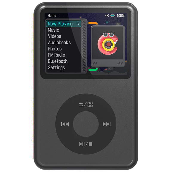 Innioasis Mp3 Player with Bluetooth, 2.4" 128GB Portable Mini HiFi Sound Bluetooth Walkman Digital Music Player with FM Radio Audiobook and Speaker Built in for Kids (Black)