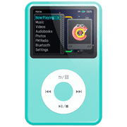 Innioasis Mp3 Player with Bluetooth, 2.4 128GB Portable Mini HiFi Sound Bluetooth Digital Music Player with FM Radio Audiobook and Speaker Built in for Kids Light Blue