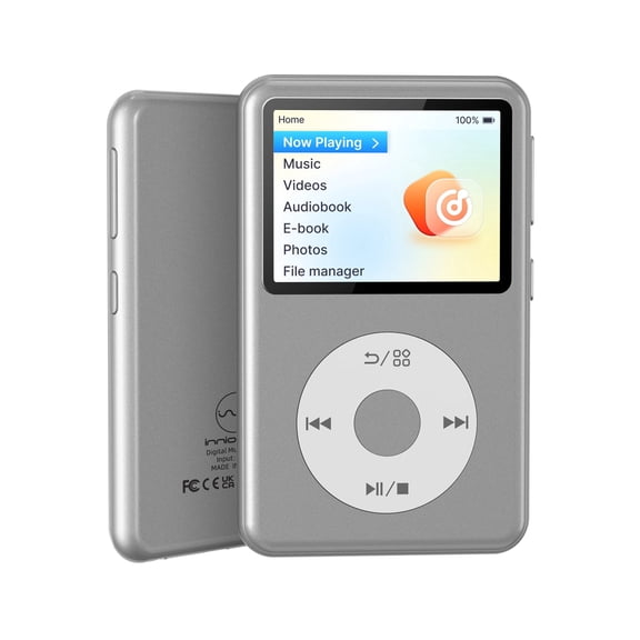 Innioasis Y2 64G Mp3 Player with Bluetooth, Lossless DSD DAC FLAC Support, M3U Playlist Import/Export, Volume Button, Supports up to 2TB (Silver)