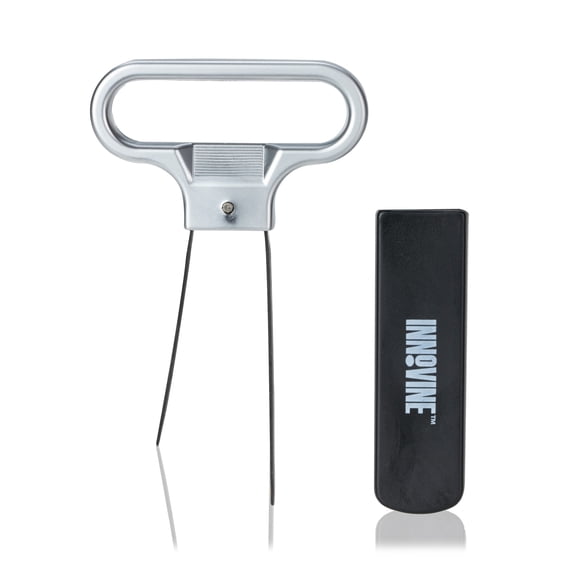Innnovine Two Prong Cork Puller, Chrome Handle with Sheath, Preserve Corks Intact, Durable Design, Perfect for Wine Enthusiasts, Sommeliers and Collectors, Set of 1