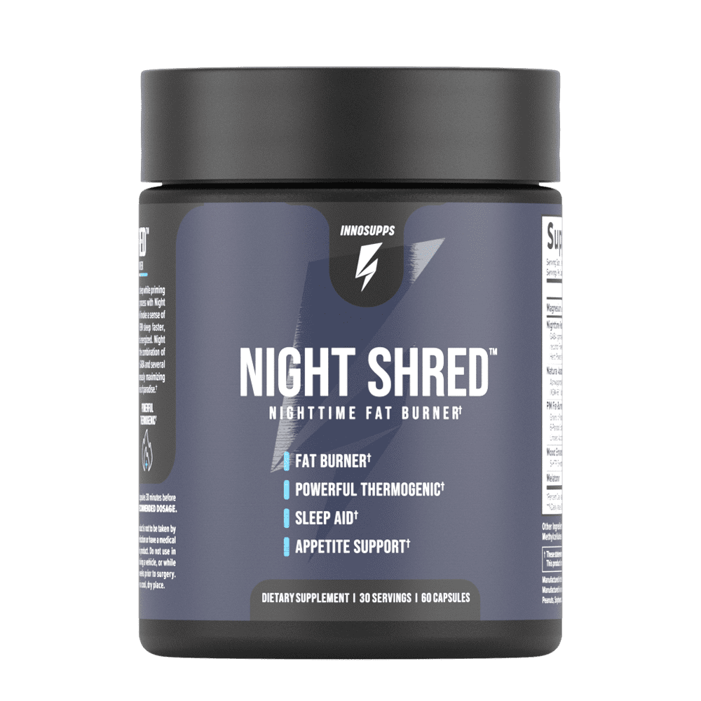 Inno Supps Night Shred Natural Sleep Support, PM Fat Burner, Muscle