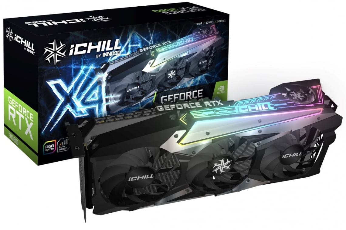 Inno3D Nvidia GeForce RTX 3080 ICHILL X4 LHM 10GB GDDR6X RGB Inno3D Nvidia GeForce RTX 3080 ICHILL X4 LHM 10GB GDDR6X RGB