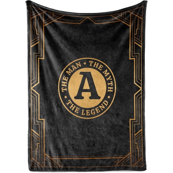 InnoBeta Gifts for Men, Initial Mens Gifts for Him, Birthday Gift Ideas, Mens Blanket, 300gsm Flannel Throw Blanket Gift for Dad, Grandpa, Husband, 60"x 80", A
