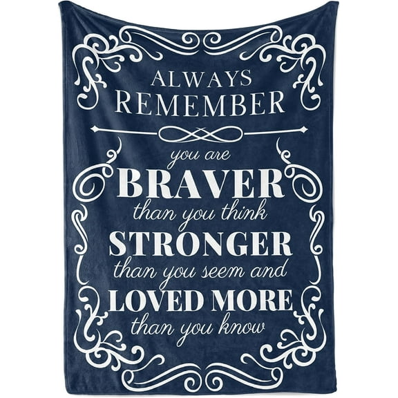 InnoBeta Inspirational Blankets for Women Men Get Well Soon Gift for Friends Recovering from Surgery Chemotherapy Cancer Flannel Throw Blanket 50'' x 65'' You are Braver Than You Think