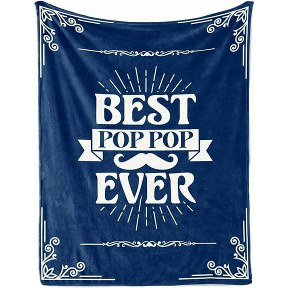 InnoBeta Pop Pop Gifts, Gifts for Grandpa, Throw Blanket for Grandfather, Presents from Granddaughters Grandsons for Christmas, Birthday, Father's Day - 50" x 65" Pop Pop