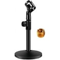 thumbnail image 1 of InnoGear Desktop Microphone Stand, Upgraded Adjustable Table Mic Stand with Mic Clip and 5/8" Male to 3/8" Female Screw for Blue Yeti Snowball Spark & Other Microphone, 1 of 3