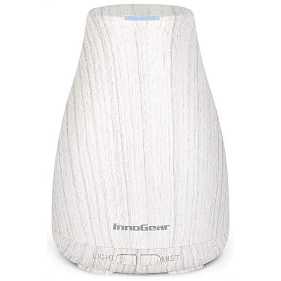 InnoGear Essential Oil Diffuser, Upgraded Diffusers for Essential Oils Aromatherapy Diffuser Cool Mist Humidifier with 7 Colors Lights 2 Mist Mode Waterless Auto Off for Home Office Room, Wh