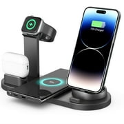 InnoMoon Universal Wireless Charger 4 in 1 Fast Charging Base for iPhone Android Samsung, Black
