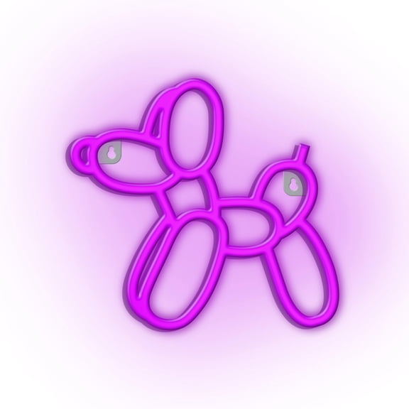 InnoVibe Balloon Puppy NEON Wall Light, Cute Puppy Purple LED Light, Wall Decor, Perfect for Holiday and Birthday Gift, Party Decor, Purple Balloon Puppy Wall Sign for Kids Room, Bar, Restaurant