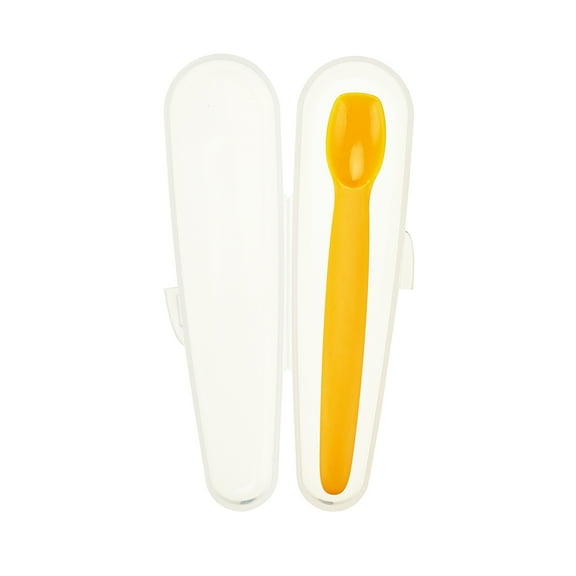 Innobaby Silicone Baby Spoon with Carrying Case Gum Friendly BPA, Mango