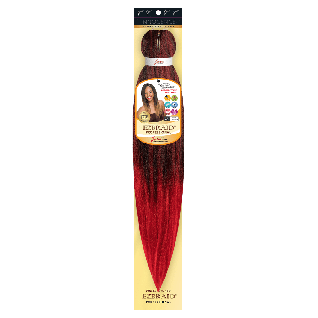 Innocence - EZBRAID Pre-Stretched Itch-Free Braid Hair, Women Synthetic Hair Braid 26" Red