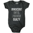 thumbnail image 1 of Innocent Until Proven Guilty Baby Bodysuit Funny Court Defense Bad Behavior Joke Jumper for Infants, 1 of 8
