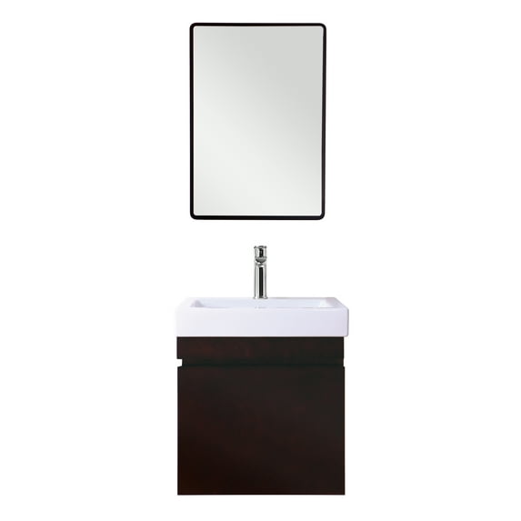 Innoci-USA Anacapa 22" Wall Hung Vanity set with Ceramic Top and Integrated Basin and Mirror with Matching Frame