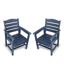 Innocvaze Polywood Patio Dining Chairs, HIPS Outdoor Dining Chairs, Weather Resistant (Navy Blue, 2 Piece)