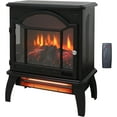 thumbnail image 1 of Innoflame 18" Electric Fireplace Virtual Stove, Infrared Quartz Heater w/3D Flame, Remote, Timer, Adjustable Temperature/Brightness, 1500W, Black, 1 of 9