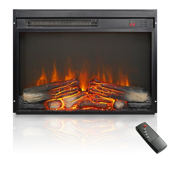 Innoflame 23" Electric Fireplace, Adjustable 4 Flame Brightness, Fireplace Insert with Remote, Digital Display, 8H Timer, Overheating Protection, 1400W