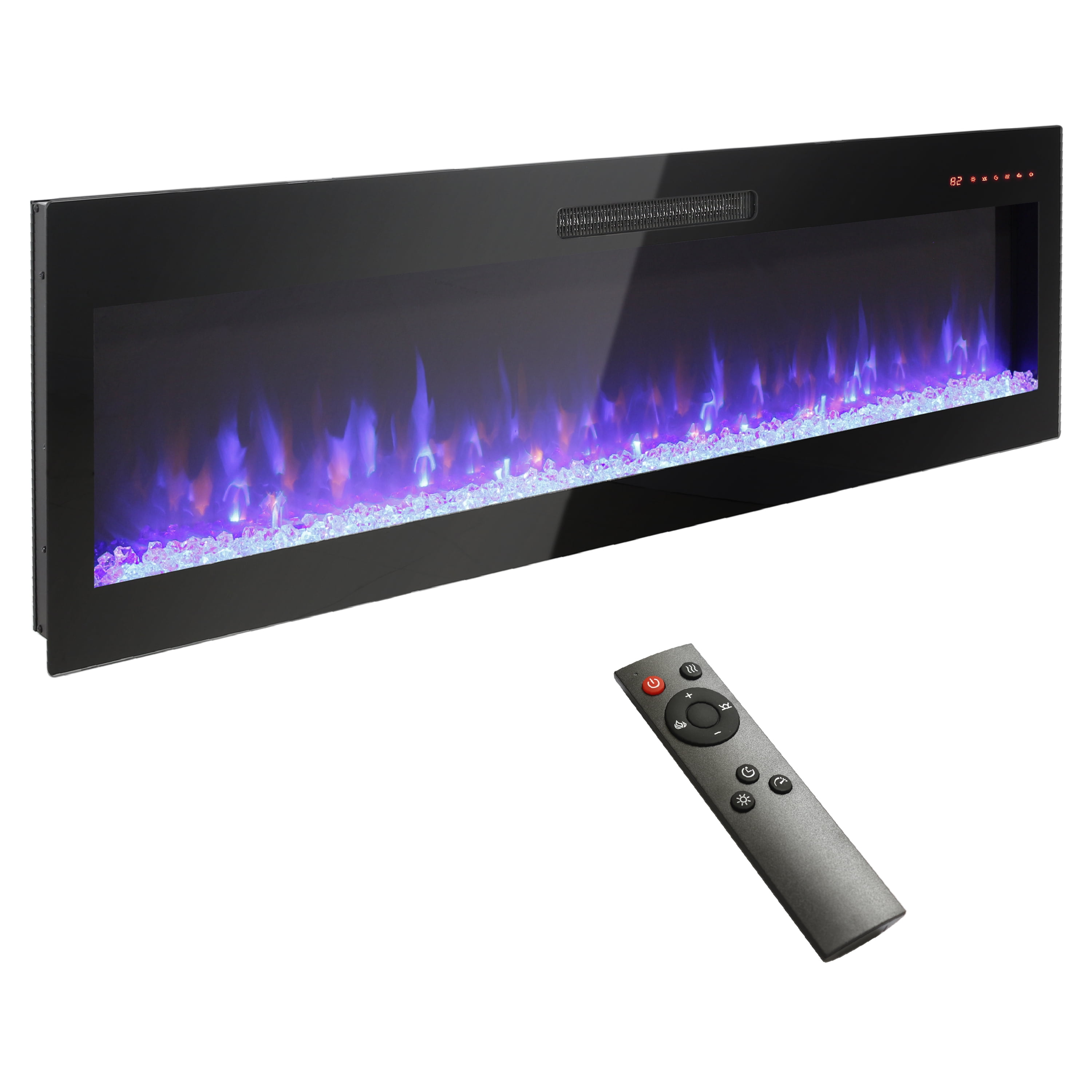 Innoflame 50" Electric Fireplace, Recessed/Wall Mount, 16 Flame & Ember