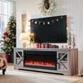 thumbnail image 1 of Innoflame Fireplace TV Stand for 85" TV, Entertainment Center with 44" Electric Fireplace, Adjustable Shelves, TV Stands Console for Living Room, Gray, 1 of 6